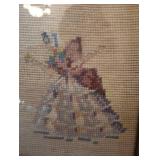 PAIR OF 8Ã10 VINTAGE FRAMED NEEDLEPOINT ART PIECES