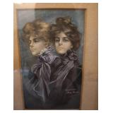 FRAMED 19th-century FASHION Print from the French MAGAZINE La Mode IllustrÃ©e and  WOMEN in Victorian-era CLOTHING, REFLECTING the STYLES of the TIME.