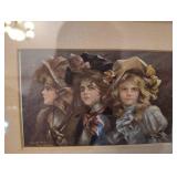 FRAMED 19th-century FASHION Print from the French MAGAZINE La Mode IllustrÃ©e and  WOMEN in Victorian-era CLOTHING, REFLECTING the STYLES of the TIME.