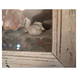 13.5 X 12 Distressed White Wood Framed Wendover Art Group \"Roses\" PRINT