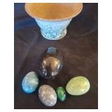 Decorative Vase with Polished Stone Collection