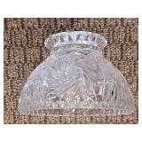 Vintage Cut Crystal Glass Footed Bowl with Pinwheel and Star Design