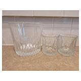 Crystal Cut Ice Bucket & Glass Tumblers Set