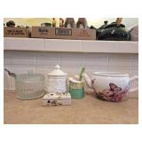 Sugar Dishes and Butterfly Teapot