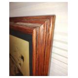 13.5 X 16.5 Wood Framed Hand Cut Portrait of John Wayne Made From Wood