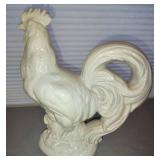 CERAMIC ROOSTER AND HEN APPROXIMATELY 8 TO 9 INCHES TALL