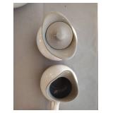 Grey and Oatmeal COLORED Tea Set With Serving Bowl with Lid and Ladle Spoon