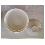Grey and Oatmeal COLORED Tea Set With Serving Bowl with Lid and Ladle Spoon