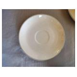 Grey and Oatmeal COLORED Tea Set With Serving Bowl with Lid and Ladle Spoon