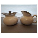 Grey and Oatmeal COLORED Tea Set With Serving Bowl with Lid and Ladle Spoon