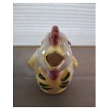 Hen Creamer OR Sponge Holder and 7 Inch Green Glass Vase