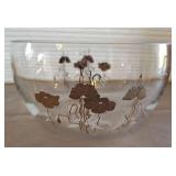 SHANGRI-LA MOUTHBLOWN CRYSTAL 12K GOLD 8” FLORAL BOWL & Gold  Edged Bowl