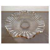 SHANGRI-LA MOUTHBLOWN CRYSTAL 12K GOLD 8” FLORAL BOWL & Gold  Edged Bowl