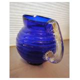 BLUE Glass Water Pitcher