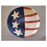 Red White and Blue Patterned 10.5 Inch Bowl