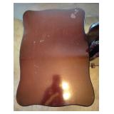 SET OF 4 DARK WOOD TV TRAYS WITH TRAY HOLDER STAND