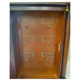 Dark Wood Key Cabinet with Key Label Slots