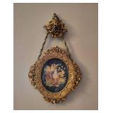 ORNATE VINTAGE STYLE GOLD BAROQUE OVAL WALL HANGING