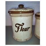 FLOUR SUGAR AND COFFEE CERAMIC JARS WITH LIDS
