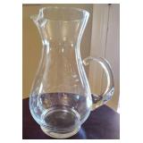 Princess House Heritage PATTERN hand-blown Crystal PITCHER and Salt and Pepper Shakers with an ETCHED Floral Design.