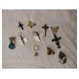 PENDANT COLLECTION LOCKET AND MOTHER OF PEARL BUTTERFLY EARRINGS