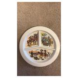 Vintage Disney Mickey Mouse Western Themed Divided Plate
