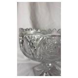 Crystal Rose Motif Compote (approximately 9 inch diameter and 7 inches tall)