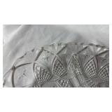 Pressed Pattern Clear Glass Divided Relish Dish with Silver Color Wire Basket (approximately 11 inches long)