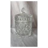 Charming Crystal Jar with Lid (approximately 4 inches tall and 3.5 inches diameter)