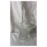 Vintage Cut Glass Basket with Handle (approximately 10 inches tall at top of handle)