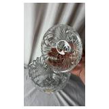 Polish Crystal Footed Spherical Candy Dish with Lid (approximately 10 inches tall)