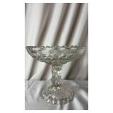 Vintage Crystal Pedestal Compote Dish