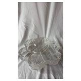 Clear Glass Floral Serving Dish (approximately 10 inch diameter)