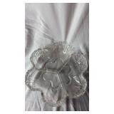 Clear Glass Floral Serving Dish (approximately 10 inch diameter)