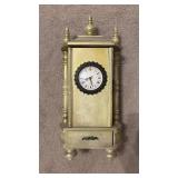 Decorative Gold-Tone Clock Cabinet with Jewelry Storage (approximately 17 inches tall)