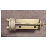 Decorative Gold-Tone Clock Cabinet with Jewelry Storage (approximately 17 inches tall)