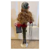 Decorative Fashion Doll with Shopping Bags and Pinned with Jewelry