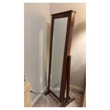 Full Length Standing Jewelry Armoire with Mirror