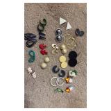 Mixed Collection of Fashion Earrings and Pins