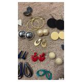 Mixed Collection of Fashion Earrings and Pins