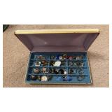Vintage Clutch Style Jewelry Box with Oddity Earring Collection