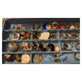 Vintage Clutch Style Jewelry Box with Oddity Earring Collection