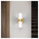 Dorado Modern 1-Light Dimmable Gold Integrated LED 3 CCT Wall Sconce for Bathroom - Retail: $90