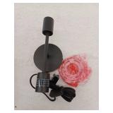 10 in. 2-Light Matte Black Plug-In or Hardwire Wall Sconce for Bathroom