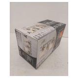 Truitt 14.2 in. 2-Light Brushed Nickel Modern Transitional Vanity with Frosted and Clear Edge Glass Shades