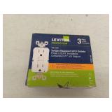 Leviton M92-GFTR1-03W 15 Amp White SmartlockPro Self-Test GFCI Outlets, 3 Count