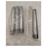 Galvanized Steel Pipe Nipples - 1 inch x 10 inch Length set of 4