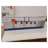 Mauzy Collection 5-Light Matte Black Transitional Linear Chandelier with Clear Water Glass Shade for Dining Room - Retail: $199