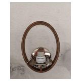 Home Decorators Collection Downing 1-Light Polished Nickel/Corona Bronze Wall Sconce
