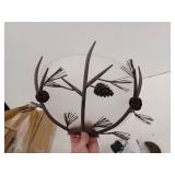 Spruce Lodge 2-Lights Handmade Pinecone Semicircle Wall Sconce with Frosted Glass Shade - Retail: $80